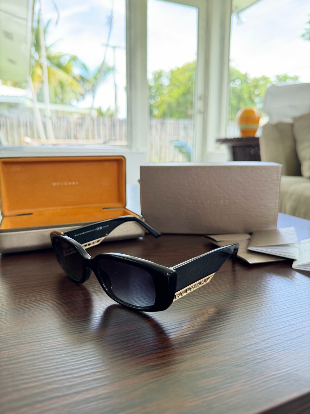 Bvlgari BV8259 Polarized 501/T3 Sunglasses with Gold Accents